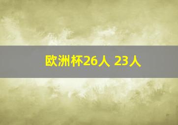 欧洲杯26人 23人